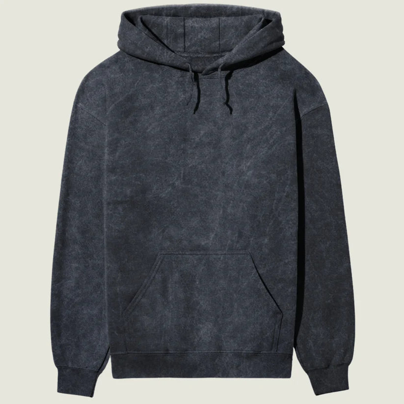 Acid Wash Navy Cotton Hoodie