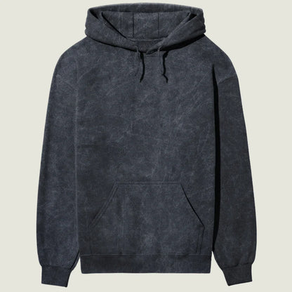 Acid Wash Navy Cotton Hoodie