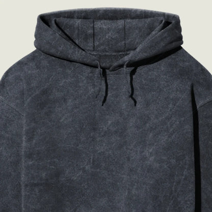 Acid Wash Navy Cotton Hoodie