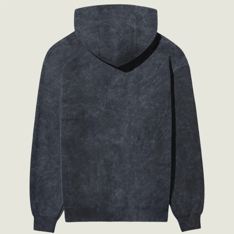 Acid Wash Navy Cotton Hoodie